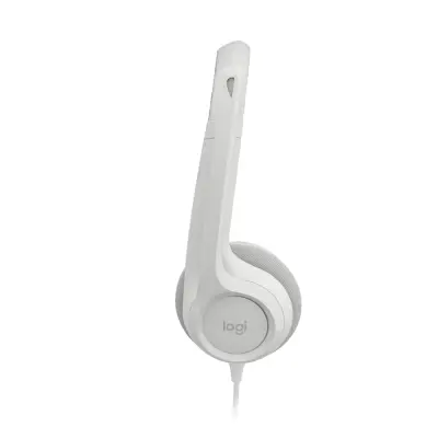 AUDÍFONOS DE COLOR BLANCO LOGITECH DE CABLE USB TIPO-A CON MICROFONO PARA COMPUTADORAS H390